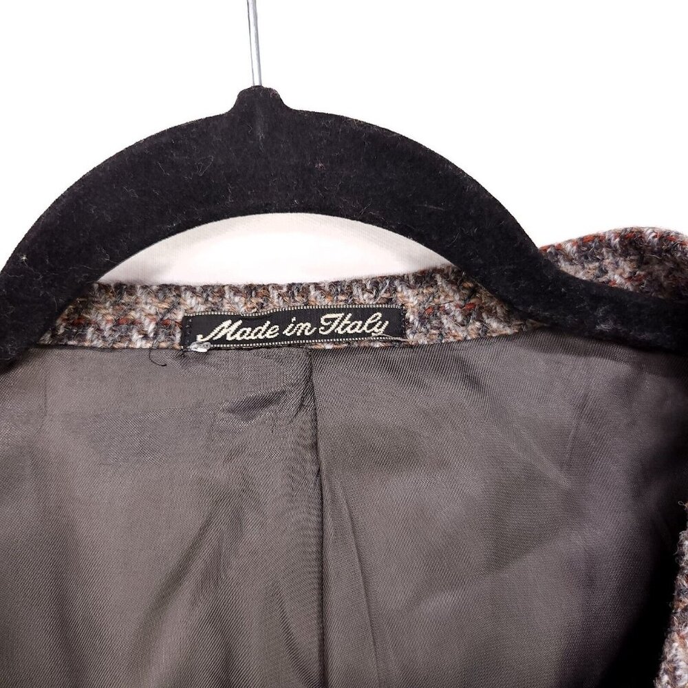 Conte Di Roma 100% Pure Virgen Wool Mens 46L Coat Italy Vintage Tweed Blazer - Picture 12 of 15